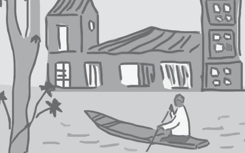 Chiếc ghe ở phố