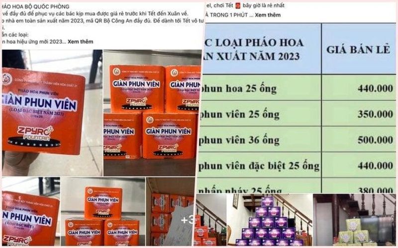 Chợ mạng bán tràn lan pháo hoa Tết