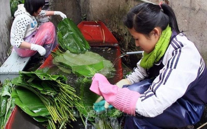 Nét đẹp phong tục gói bánh chưng ngày Tết