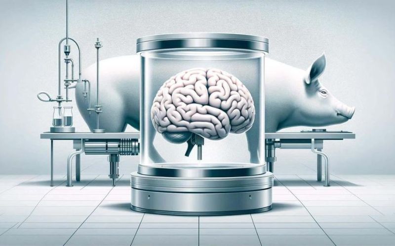 Nhà khoa học nuôi sống não lợn trong suốt 5 giờ không cần cơ thể