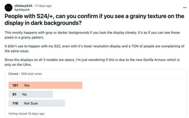 Samsung Galaxy S24 gặp vấn đề về hiển thị