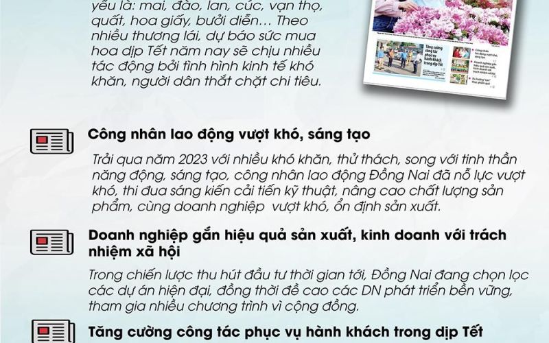 Tin tức nổi bật trên Báo Đồng Nai ra ngày 1-2-2024