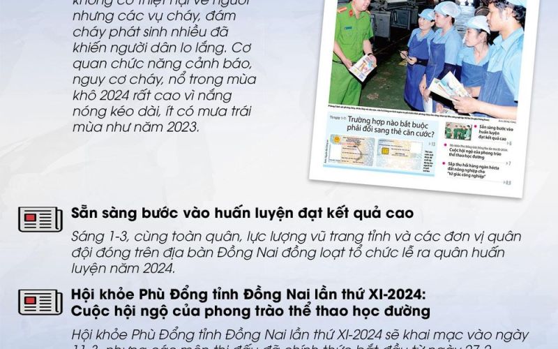 Tin tức nổi bật trên Báo Đồng Nai ra ngày 1-3-2024