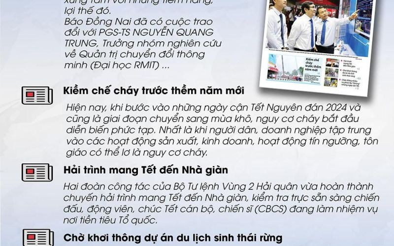 Tin tức nổi bật trên Báo Đồng Nai ra ngày 29-1-2024
