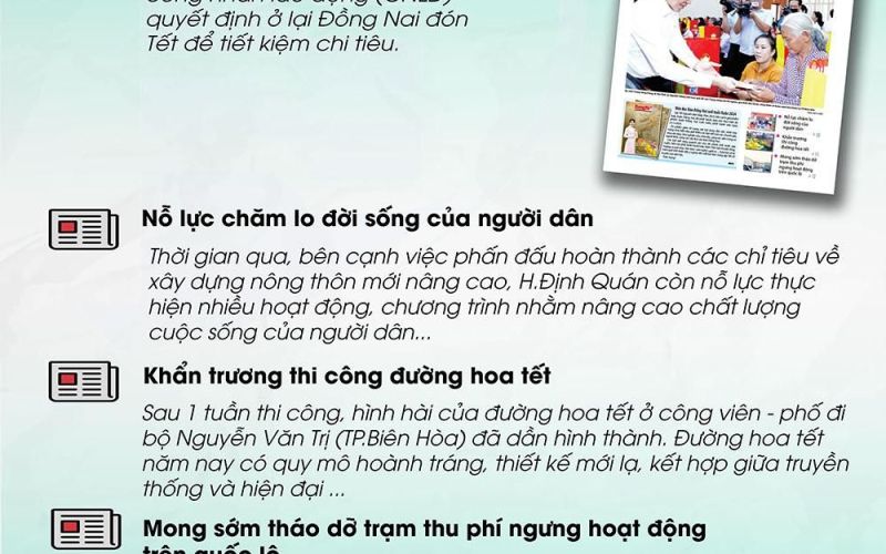 Tin tức nổi bật trên Báo Đồng Nai ra ngày 30-1-2024