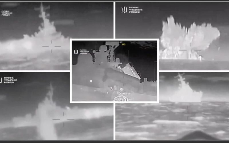 Tình báo Ukraine tung clip 'phá hủy' tàu chiến Nga trị giá 70 triệu USD ở Crimea