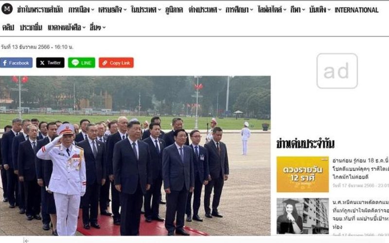 Truyền thông Thái Lan quan tâm về các dự án hợp tác kinh tế giữa Việt Nam và Trung Quốc