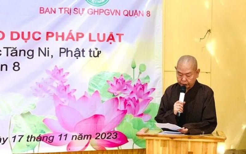 Tuyên truyền, phổ biến pháp luật về an toàn giao thông cho Tăng Ni, Phật tử tại Q.8, TP.HCM