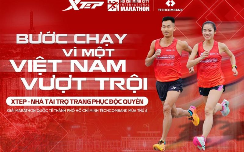 Xtep tài trợ trang phục độc quyền giải Marathon Quốc tế TP.HCM Techcombank